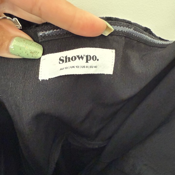 Showpo Black Strapless Velvet Burnout Dress – Elegant Wedding Guest Look - Picture 7 of 8